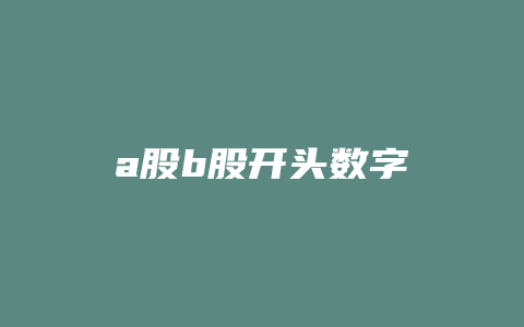 a股b股开头数字