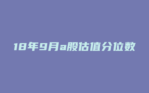 18年9月a股估值分位数