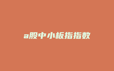 a股中小板指指数