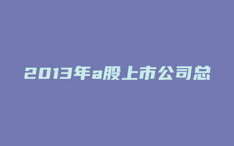 2013年a股上市公司总资产