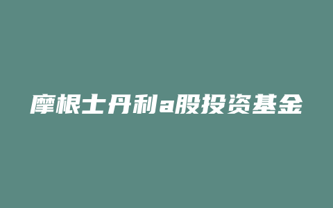 摩根士丹利a股投资基金