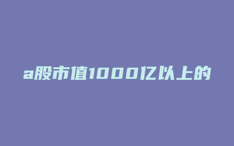 a股市值1000亿以上的股票