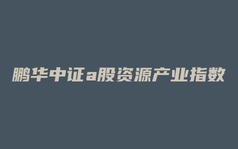 鹏华中证a股资源产业指数分级