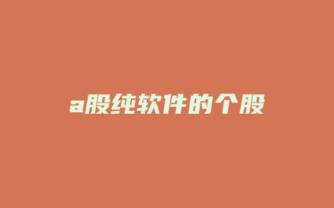 a股纯软件的个股