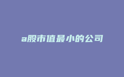 a股市值最小的公司