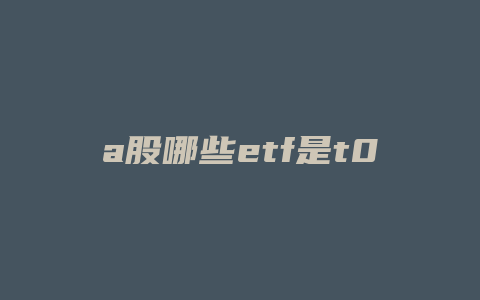 a股哪些etf是t0