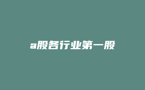 a股各行业第一股