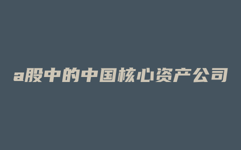 a股中的中国核心资产公司