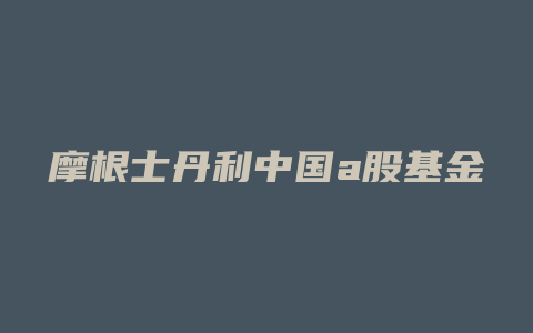 摩根士丹利中国a股基金